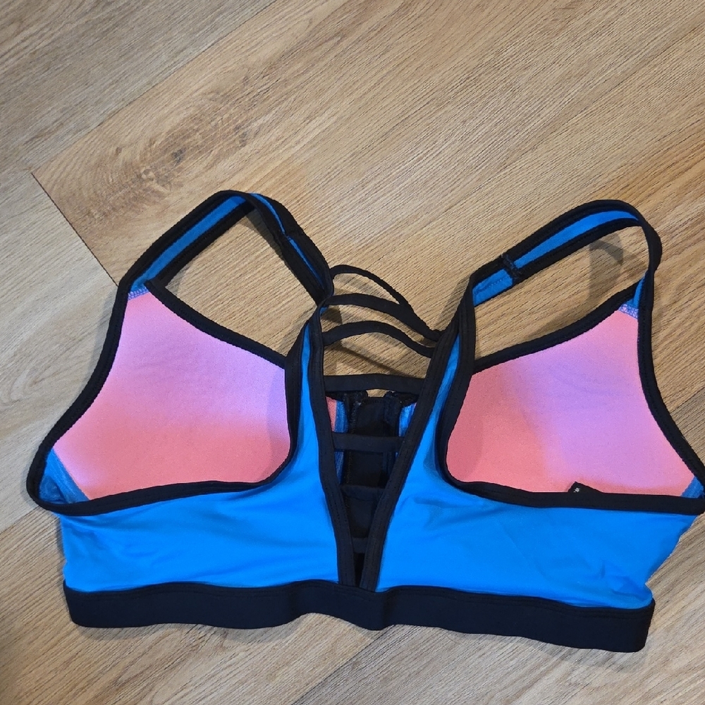 3 For 15 PINK Victoria's Secret Vibrant Blue and Black Sports Bra - Picture 3 of 4